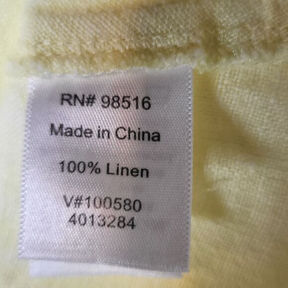 Plus Size Coldwater Creek Yellow Linen Blouse - Picture 8 of 9